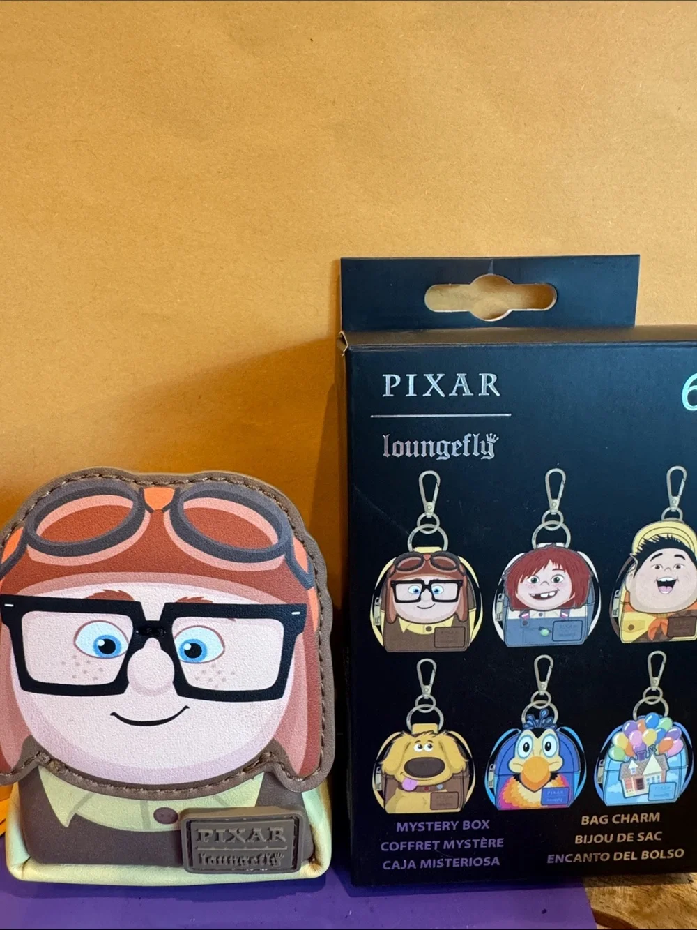 Pixar Loungefly Kids Bag Charm — Russell Character Brown, Yellow, Black